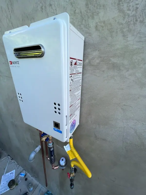 Tankless water heater installation for Dayspring homes